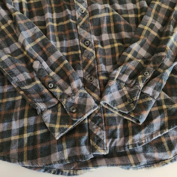 Billabong Sz M Flannel Plaid Button Up Long Sleeve Shirt Outdoors Skater Men's - Picture 5 of 10